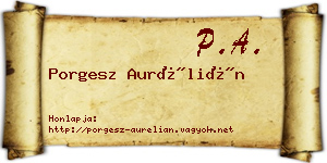 Porgesz Aurélián névjegykártya